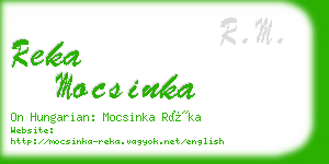 reka mocsinka business card